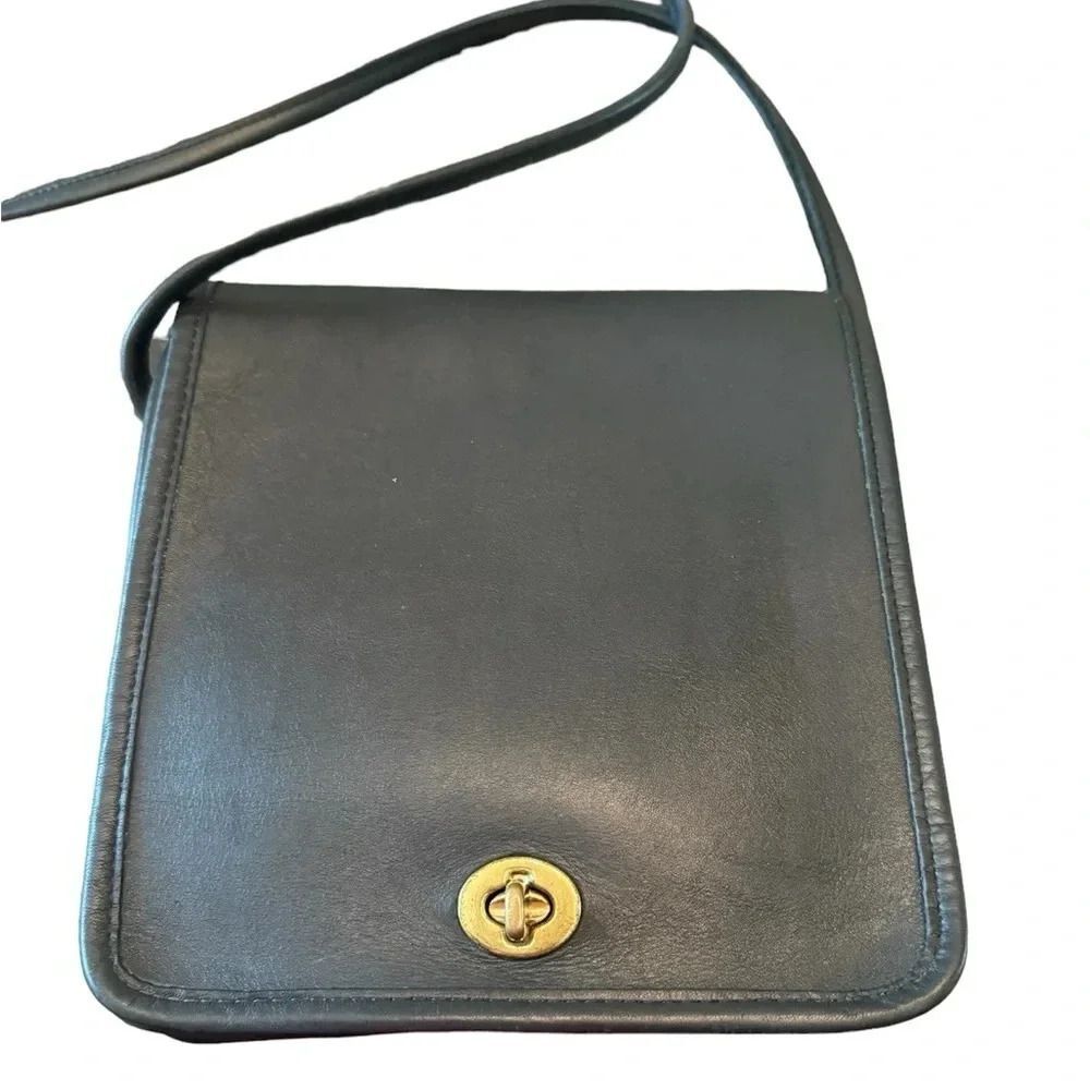Coach Vintage Black Leather Compact Pouch C4B-9620 - Picture 16 of 16